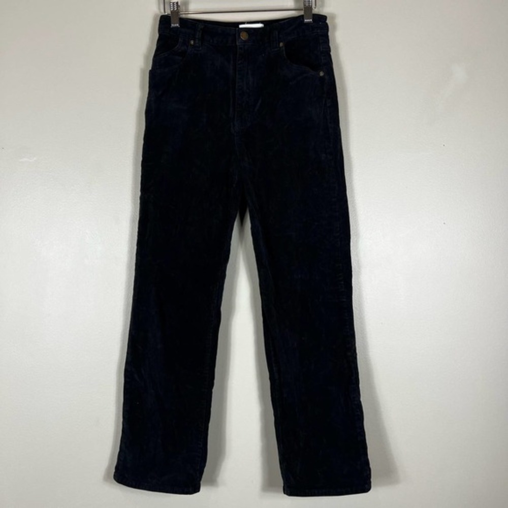 Rolla’s Black/Gray Corduroy High Rise Straight Leg Jeans